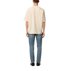 AMI Paris Cotton Ami de Coeur Patch T-Shirt Beige Red
