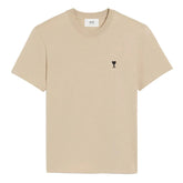 Ami Paris Ami de Coeur Cotton T-Shirt Cafe Creme