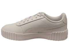 Puma Carina 3.0 Womens Leather Lace Up Casual Shoes White