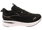 Puma Softride Charm Animal Womens Athletic Shoes Black White