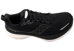 Saucony Womens Hurricane 25 Comfortable Wide Fit Athletic Shoes Black White