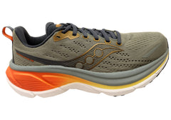 Saucony Mens Hurricane 25 Comfortable Athletic Shoes Laurel Fire