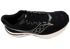 Saucony Mens Ride 19 Comfortable Wide Fit Athletic Shoes Black Silver