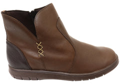 Balatore Kellie Womens Comfortable Leather Ankle Boots Made In Brazil