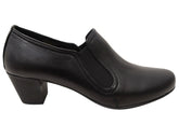 Cabello Comfort Evana Womens Leather European Mid Heel Shoes