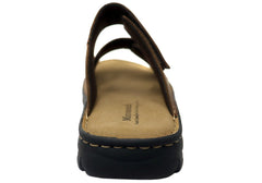 Mironneli Frontier Mens Leather Comfortable Adjustable Slide Sandals