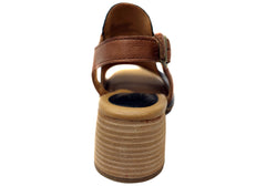 Born Sylvie Womens Leather Mid Heel Sandals With Comfortable Footbed