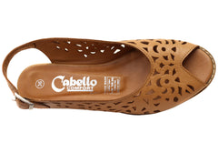 Cabello Comfort Caitlin Womens Leather Comfortable Wedge Sandals