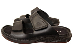 Pegada Thorne Mens Comfortable Leather Slide Sandals Made In Brazil