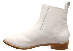 Bared Footwear Hoatzin Womens White Leather Ankle Boots
