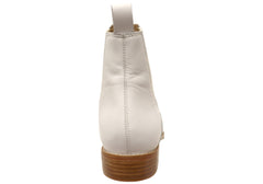 Bared Footwear Hoatzin Womens White Leather Ankle Boots