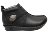 Alegria Caiti Womens Leather Ankle Boots With Adjustable Strap