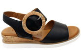 Orizonte Harmonyfeel Womens Comfortable European Leather Wedge Sandals
