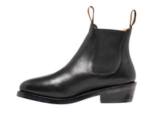 Mustang Womens Signature Pull Up Black Leather Boots