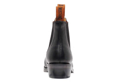 Mustang Womens Signature Pull Up Black Leather Boots