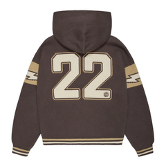 Broken Planet Varsity Knit Zip Up Hoodie Chocolate Brown