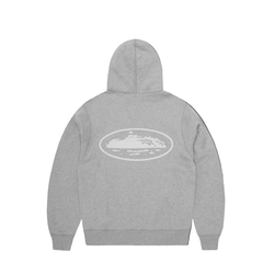 Corteiz Island Puff Print Zip Up Heather Grey