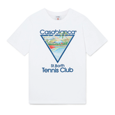 CASABLANCA ST. BARTH TENNIS CLUB ICON SHORT SLEEVE T‑SHIRT WHITE
