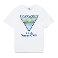 CASABLANCA ST. BARTH TENNIS CLUB ICON SHORT SLEEVE T‑SHIRT WHITE