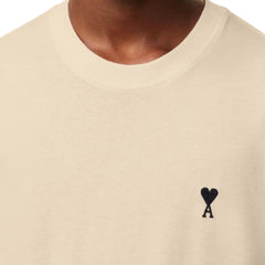 Ami Paris Ami de Coeur Cotton T-Shirt Cafe Creme