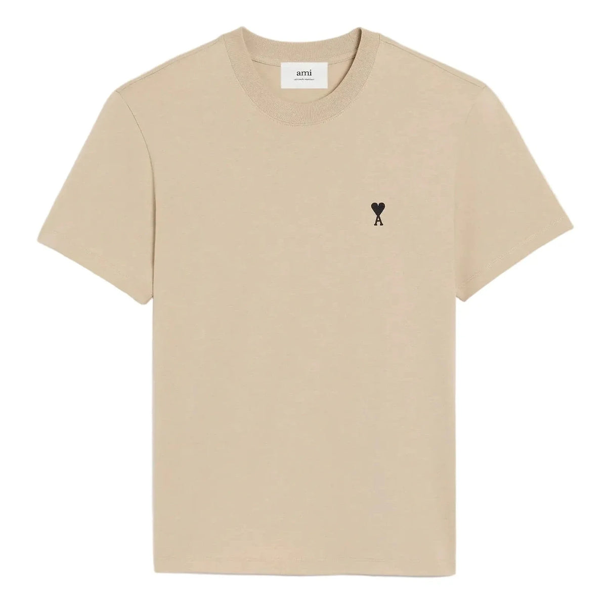 Ami Paris Ami de Coeur Cotton T-Shirt Cafe Creme