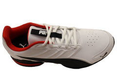 Puma Electro SL Mens Comfortable Lace Up Shoes White Black Red