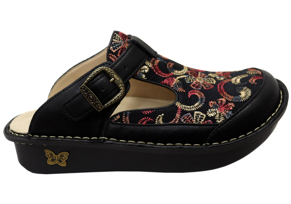 Alegria Classic Handcraft Womens Leather Clogs Open Back Shoes