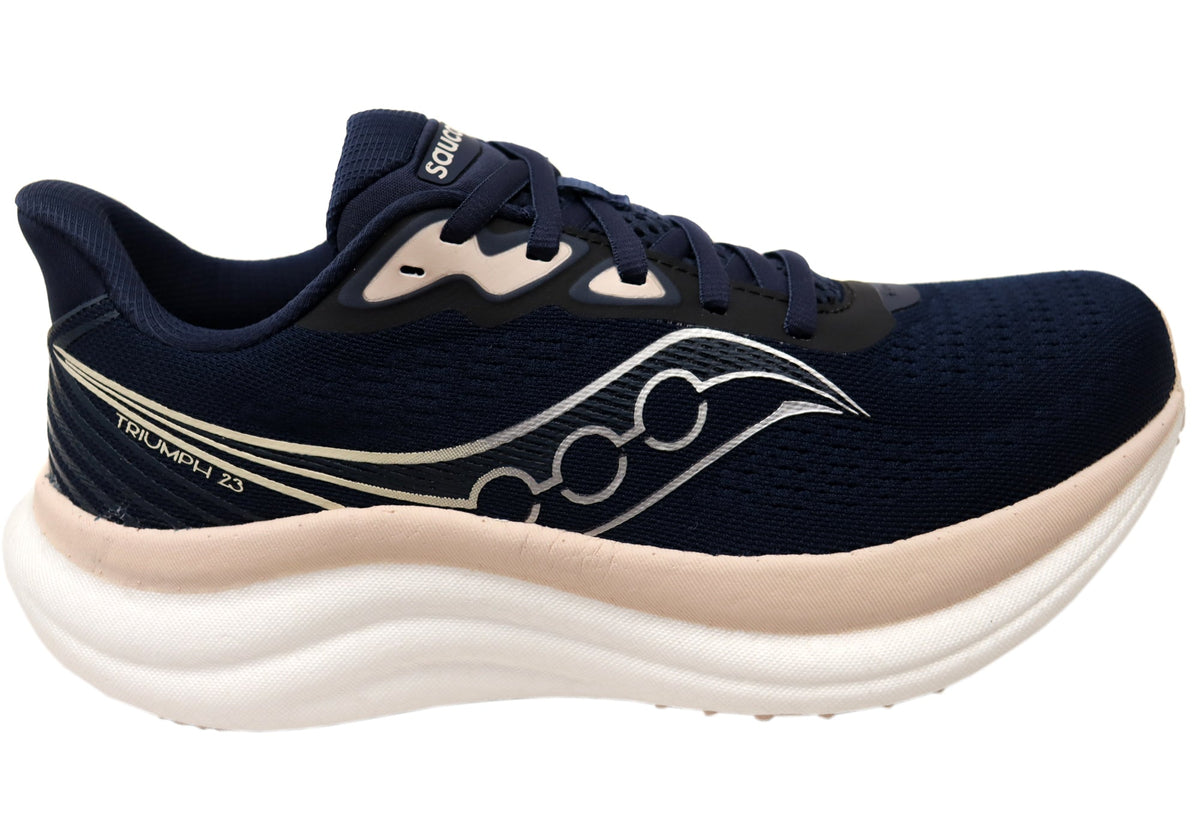 Saucony Womens Triumph 23 Comfortable Athletic Shoes Navy Cameo