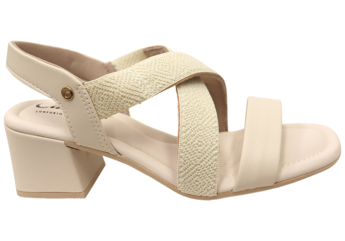 Campesi Bosna Womens Brazilian Mid Heel Sandals With Comfort Footbed