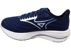 Mizuno Mens Wave Rider 29 Running Shoes Estate Blue White
