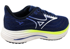 Mizuno Mens Wave Rider 29 Running Shoes Estate Blue White