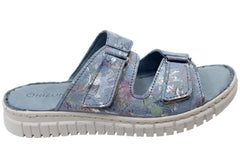 Orizonte Nerine Womens Comfortable European Leather Slides Sandals