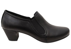 Cabello Comfort Evana Womens Leather European Mid Heel Shoes
