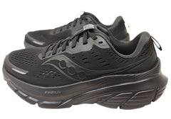 Saucony Womens Guide 18 Wide Fit Comfort Athletic Shoes Triple Black