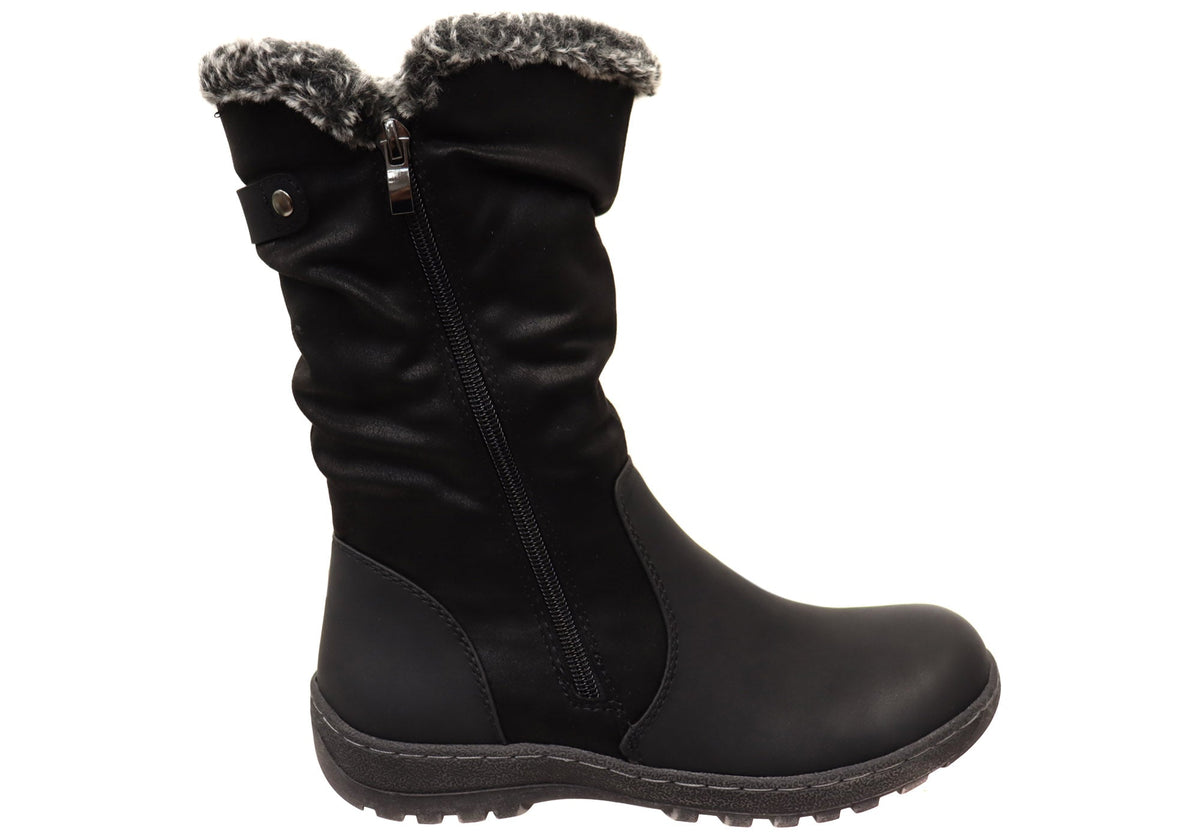 Bellissimo Noon Womens Comfortable Mid Calf Boots