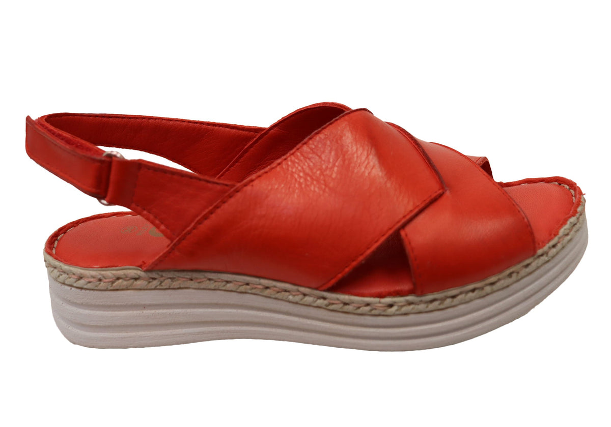 Cabello Comfort Riley Womens European Comfortable Leather Sandals