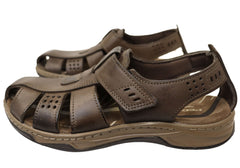 Pegada Kent Mens Leather Comfortable Cushioned Sandals Made In Brazil