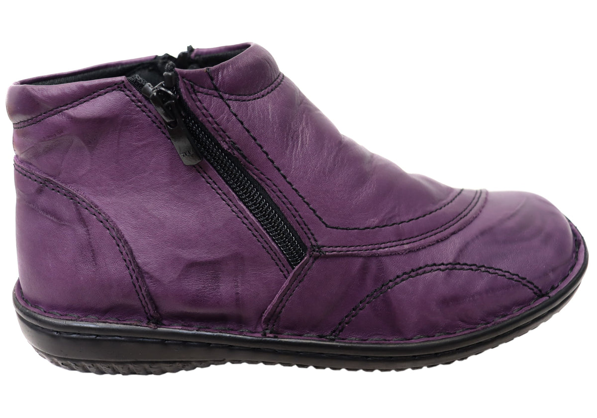 Cabello Comfort 5250-27 Womens Leather Ankle Boots