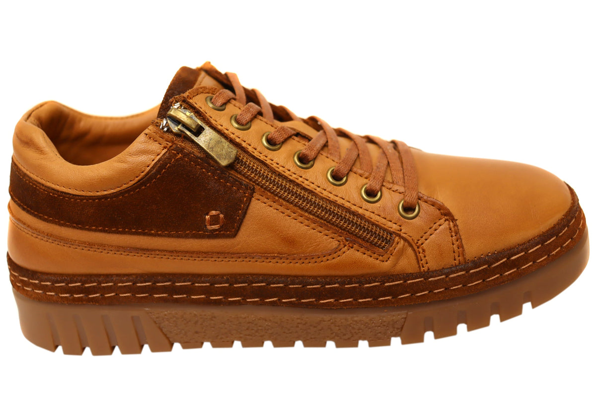 Cabello Comfort Wren Womens Leather Wide Fit Leather Casual Shoes