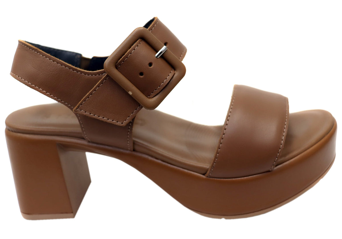 Naot Glamour Womens Comfortable Leather Mid Heel Platform Sandals