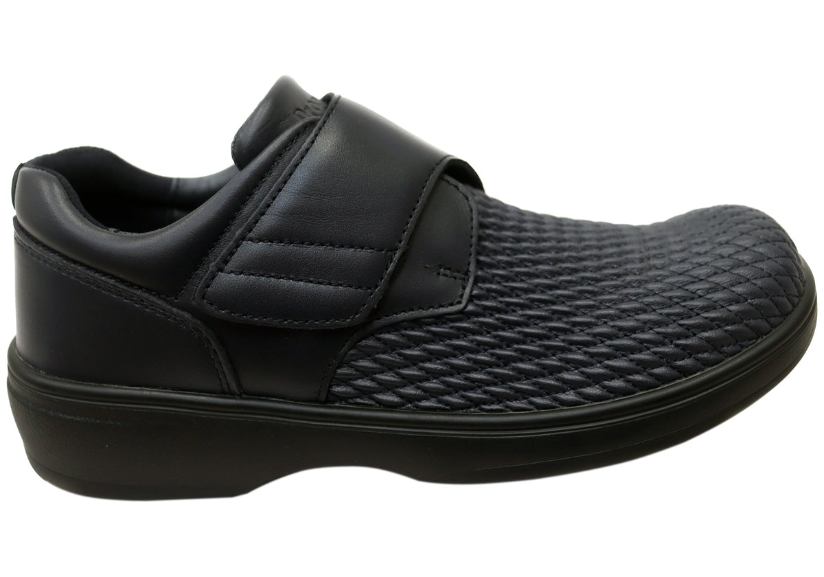 Propet Womens Olivia Leather Comfort Adjustable Strap Wide Fit Shoes