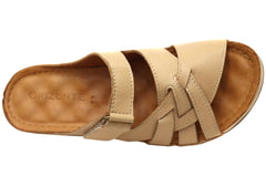 Orizonte Easestride Womens Comfort European Leather Slides Sandals