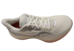 Saucony Womens Triumph 23 Comfortable Athletic Shoes Ivory Mauve