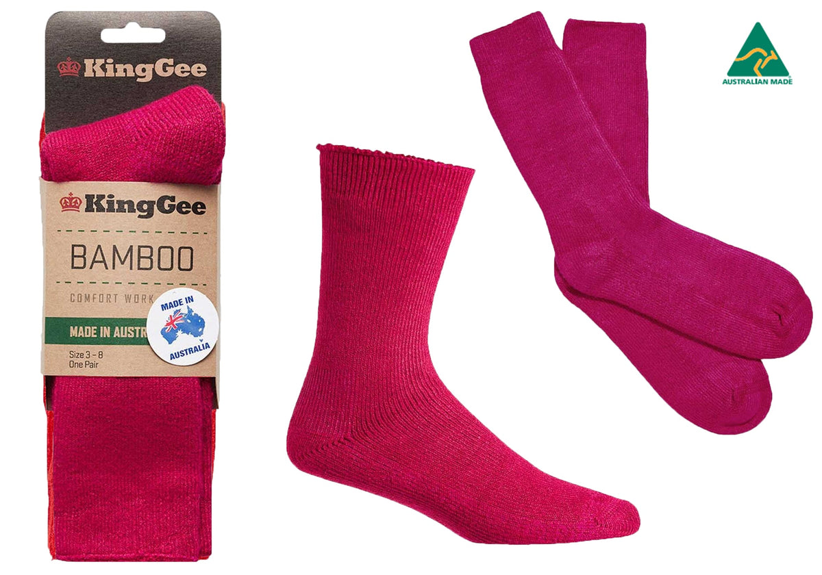 6 Pairs of KingGee Womens Bambo Work Socks Made In Australia