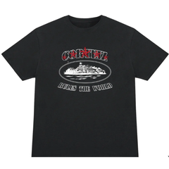 Corteiz Rules the World Stars Black Tee