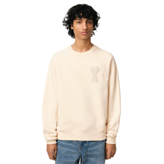 AMI Paris Ami De Coeur Sweatshirt White Cream
