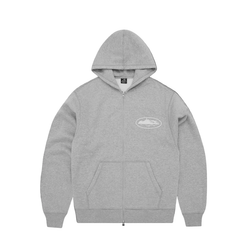 Corteiz Island Puff Print Zip Up Heather Grey