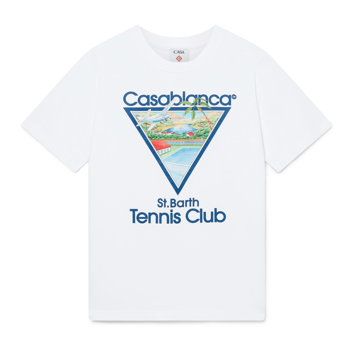 CASABLANCA ST. BARTH TENNIS CLUB ICON SHORT SLEEVE T‑SHIRT WHITE