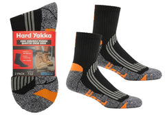 4 Pairs of Hard Yakka Mens Core Coolmax Padded Quater Crew Sock